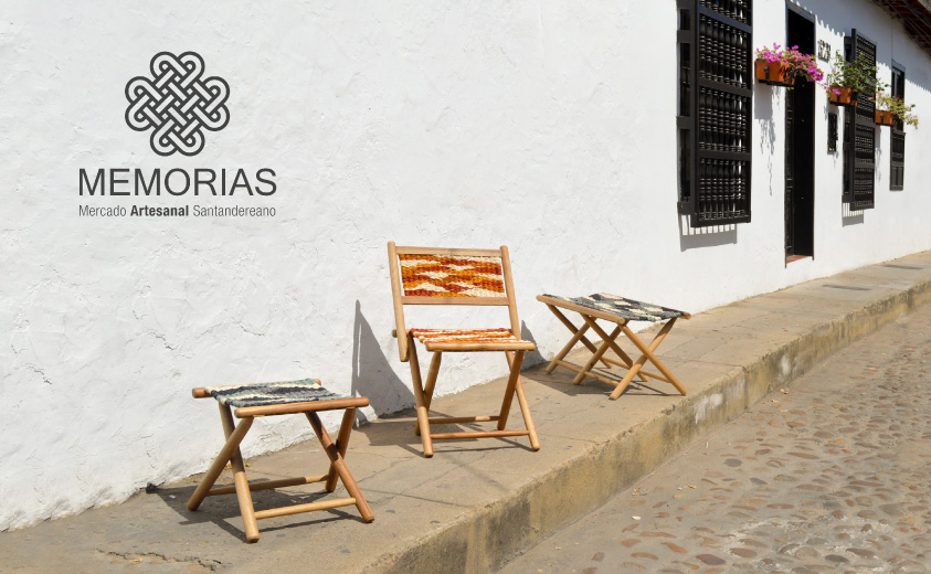 Imagen ilustrativa de Memorias, Mercado Artesanal Santandereano con tres sillas tejidas en fique