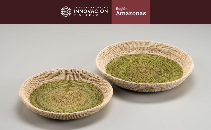 Paneras tejidas en fibra de chambira, Amazonas
