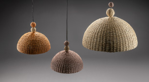 Lámparas tejidas por Sandra Avelino