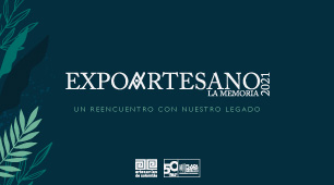 Imagen promocional en fondo verde, de Expoartesano La Memoria 2021